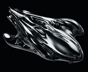 Abstract, liquid metal,  shape,  dark background,  design element