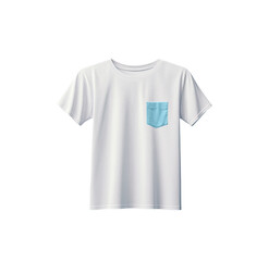 Plain white t-shirt with light blue pocket