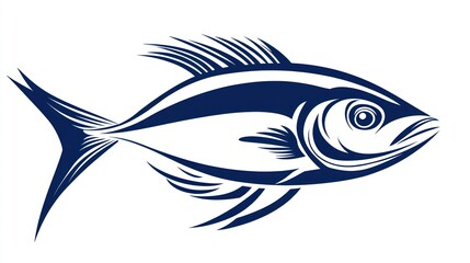 Obraz premium Stylized Fish Illustration with Bold Lines and Dynamic Design for Creative Projects