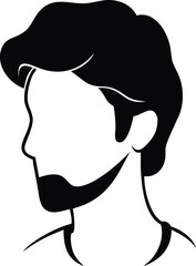 Stylish Silhouette of a Man's Profile with Beard