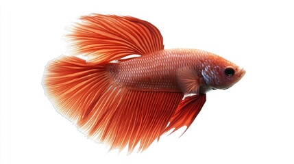 Fototapeta premium Vibrant Orange Aquatic Creature with Flowing Fins and Detailed Scales Ideal for Nature and Aqu