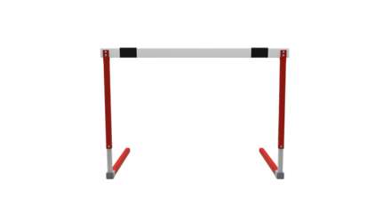 Isolated hurdle against a solid Transparent Background for track event training