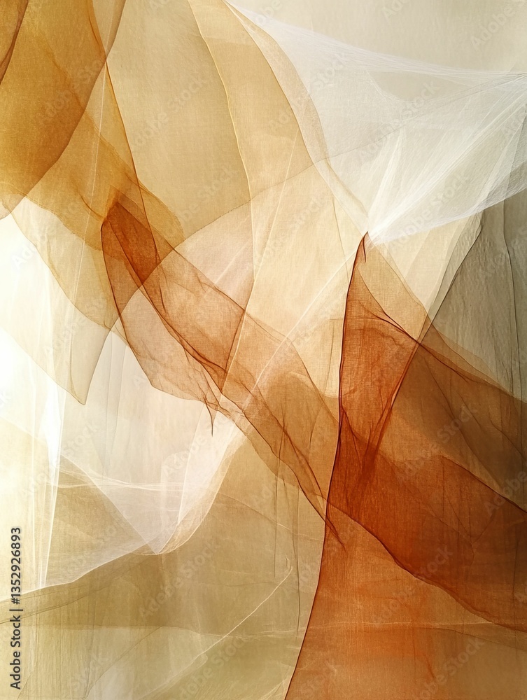 Poster flowing sheer fabrics create soft abstract patterns