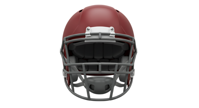 Maroon Football Helmet Isolated on Transparent Background for Sport Equipment