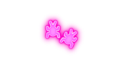 Bugs icon glowing neon on transparent background
