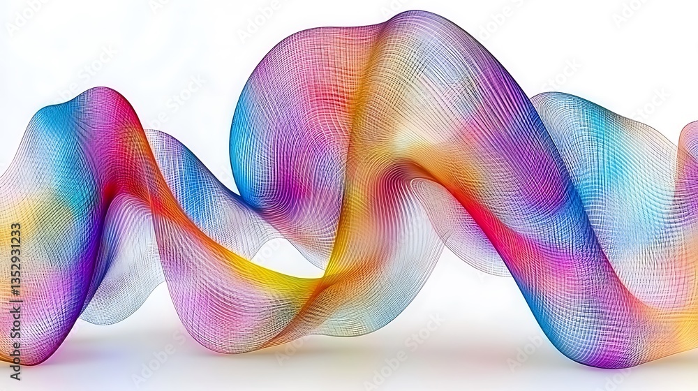 Aufkleber colorful flowing lines creating an abstract artistic visual design