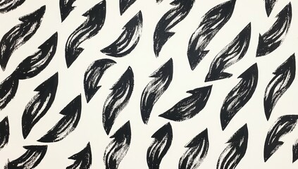 Abstract black arrows on cream background, design element, seamless pattern