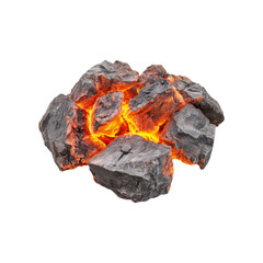 Isolated Lava Rocks on Transparent Background for Creative Projects