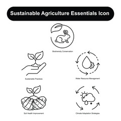 Sustainable Agriculture Essentials Icons