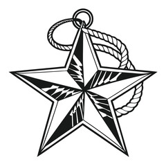 Black and White Geometric Star Logo &ndash; Sharp and Stylish Design