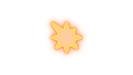 Burst icon glowing neon on transparent background