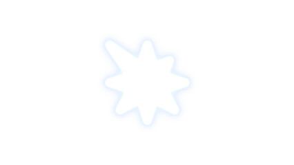 Burst icon glowing neon on transparent background