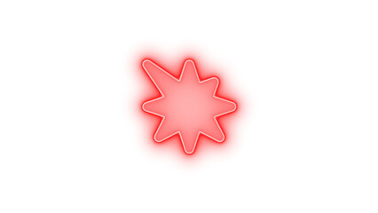 Burst icon glowing neon on transparent background