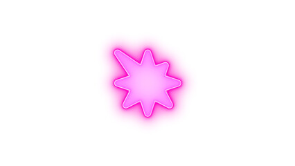 Burst icon pink color glowing neon on transparent background