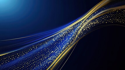 Elegant abstract dark blue background with sleek gold lines. Perfect for luxury, branding, and sophisticated design projects.