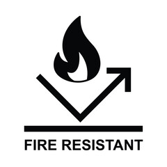 Non-Flammable Chemicals and Fireproof Materials Vector Icon.