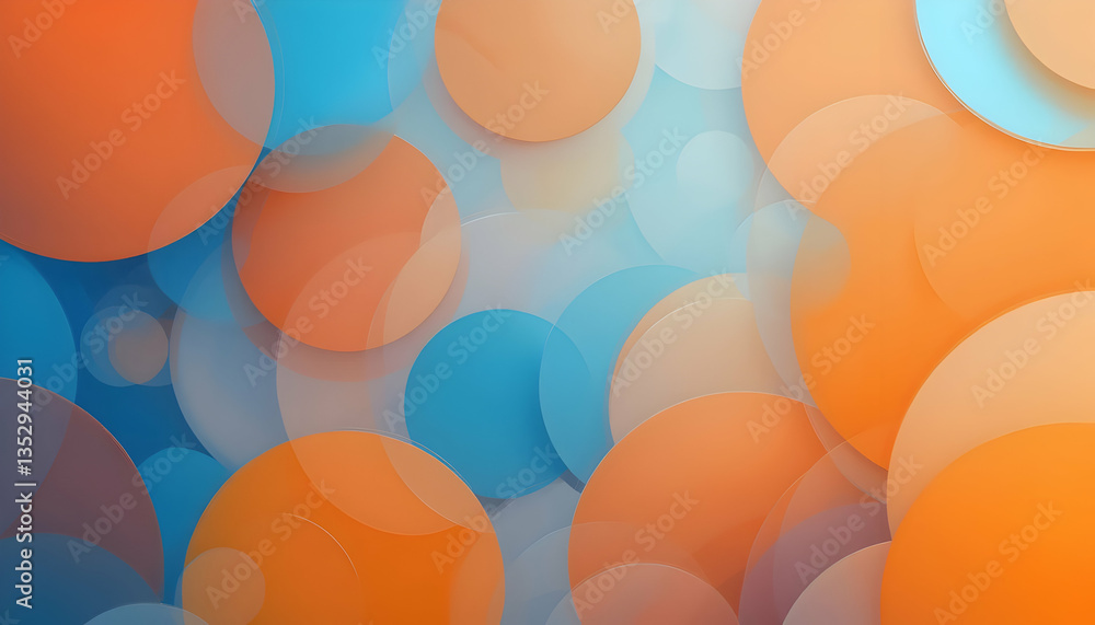 Poster abstract overlapping orange and blue circles background modern design for websites presentations or 