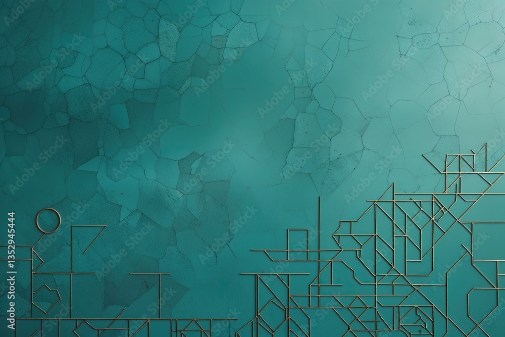 Poster delicate teal backdrop with simplistic geometric pattern