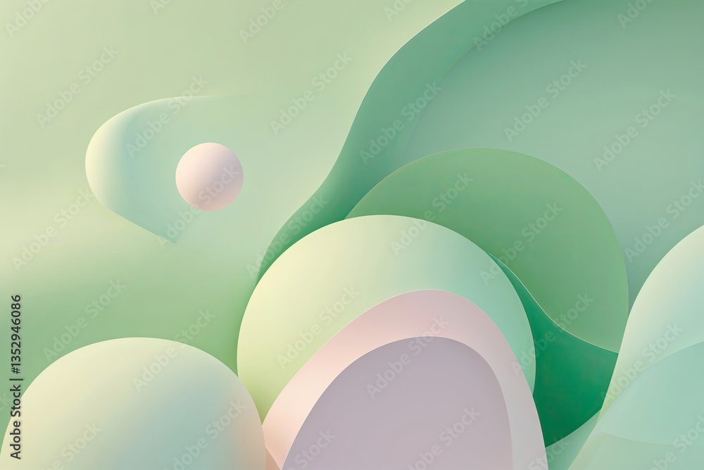 Poster light pastel green canvas with soft gradient and minimal abstract design
