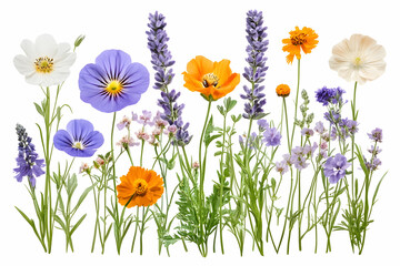 Fototapeta premium Colorful Flowers Arrangement Isolated