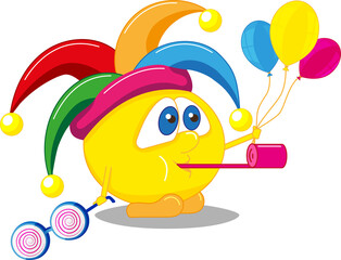 Isolated image of a joyful jester without background