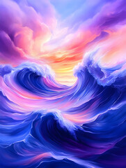 Obraz premium Colorful Ocean Sunset Vista