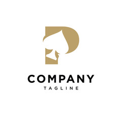 Letter P Ace Logo Icon Vector