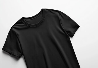 Blank black t-shirt on a white background