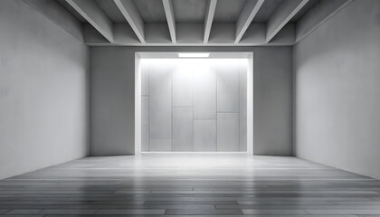 3d empty dark modern room interior