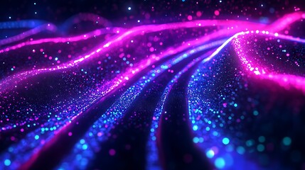 Obraz premium Modern 3D render of abstract smooth waves in pink and blue