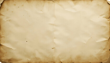 Aged Folded Paper Background Texture Vintage Antique Old Parchment Crumpled Blank Empty Document Design Retro