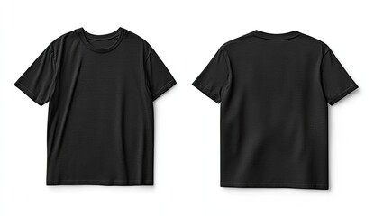 Blank black t-shirt mockup.  Front and back views