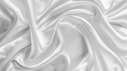 White gray satin texture that is white silver fabric silk panorama background with beautiful soft blur pattern natural.
