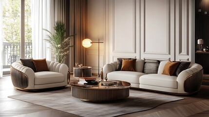 Contemporary luxury living room beautiful morning light design picture