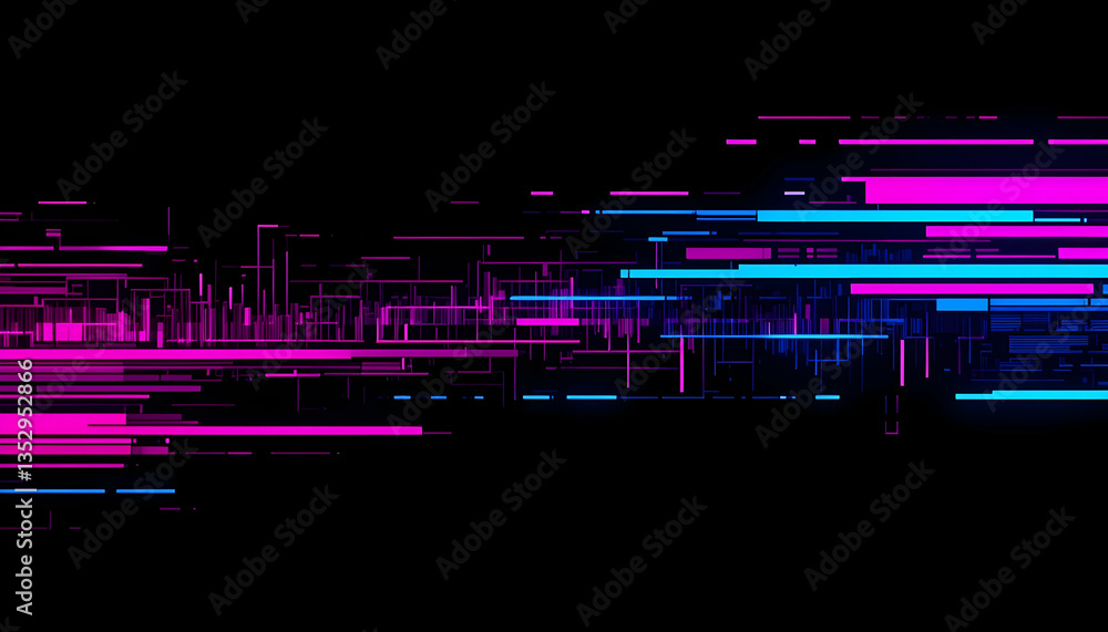 Poster abstract neon light trails streaks fast motion dynamic digital data flow technology background futur