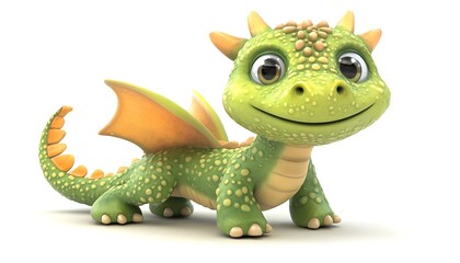 Obraz premium Cute Cartoon Dragon.