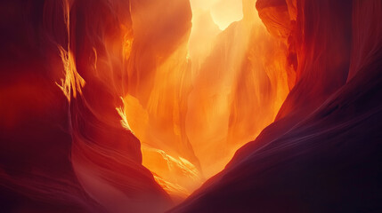 A mystical cave glowing with bioluminescent plants