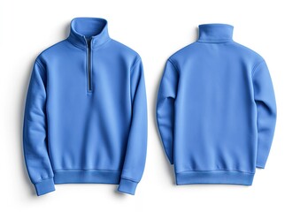 Light blue quarter zip sweatshirt mockup