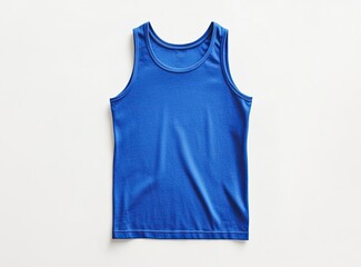 Flat-lay of a vibrant royal blue tank top.  Fabric appears smooth and soft