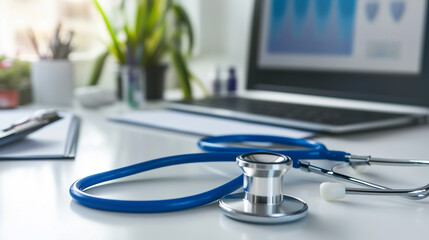 Stethoscope on a clean medical desk
