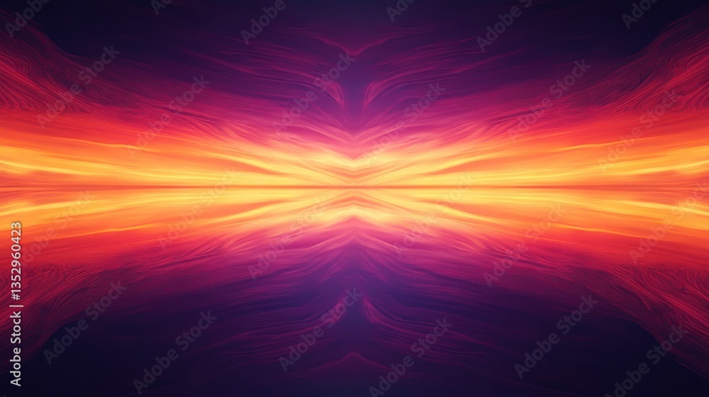 Poster abstract image of a fiery horizon, with orange and purple hues. use this design for a background or 