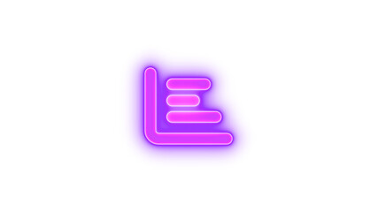 Chart bar icon glowing neon on transparent background