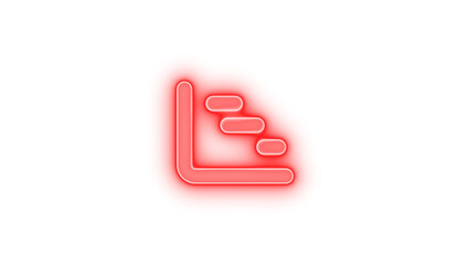 Chart gantt icon glowing neon on transparent background