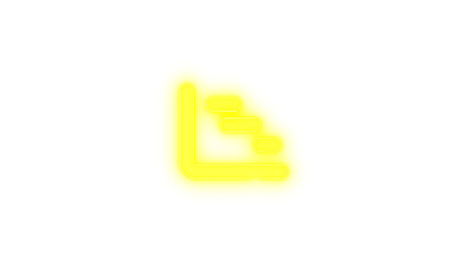 Chart gantt icon yellow color glowing neon on transparent background