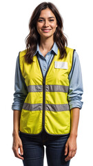 Smiling Female Construction Supervisor With Arms At Her Side Transparent Background