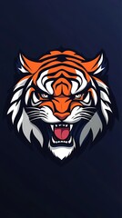 Fototapeta premium Dynamic tiger logo featuring aggressive and powerful illustration style