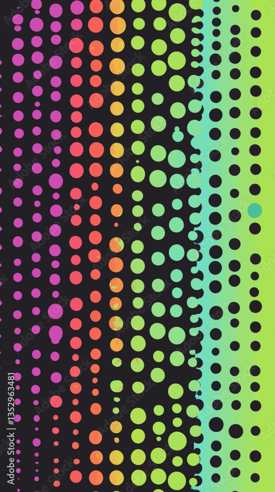 Poster vibrant abstract color halftone dots minimalist vector background design