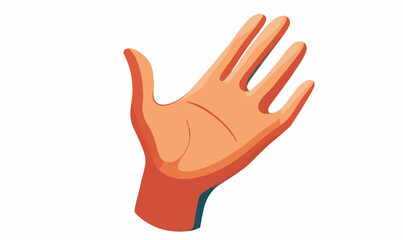 Obraz premium Minimalist Vector Illustration of Open Hand Gesture in Flat Style