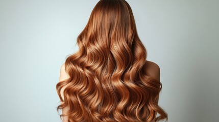 Naklejka premium Gorgeous, flowing, healthy auburn waves