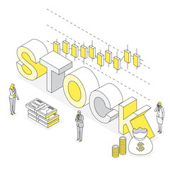 株式投資のビジネスイラスト（STOCK）